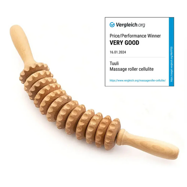 Curved Wooden Massage Roller Massager – Manual Body Tool for Cellulite, Muscle Relief & Lymphatic Drainage