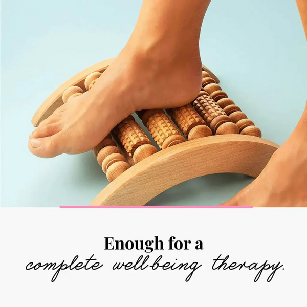 Wooden Foot Massager Roller – Manual Acupressure Tool for Foot Pain Relief & Relaxation