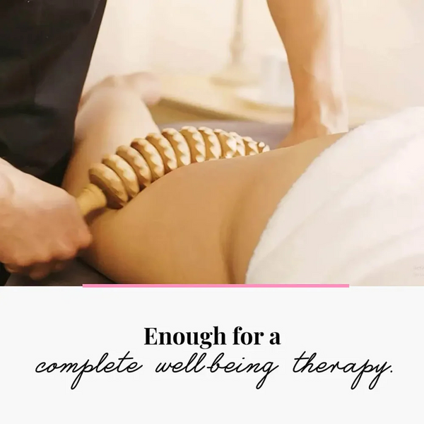 Flexi Wooden Massage Roller – Maderotherapy Self-Massager Tool for Lymphatic Drainage & Cellulite Reduction