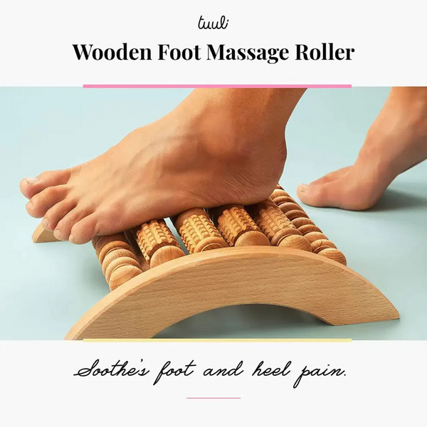 Wooden Foot Massager Roller – Manual Acupressure Tool for Foot Pain Relief & Relaxation